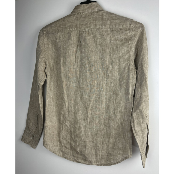 J. Crew 2025 Baird Mcnutt Irish Linen Button Down Shirt Brown BE559 Men's XS - Picture 10 of 11